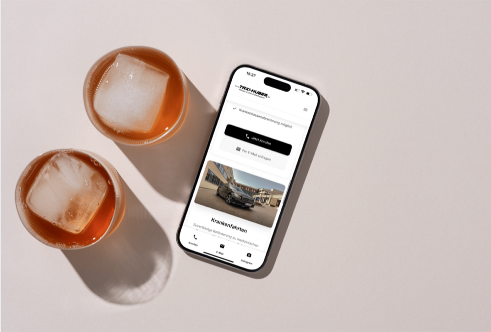 Taxi App auf Smartphone