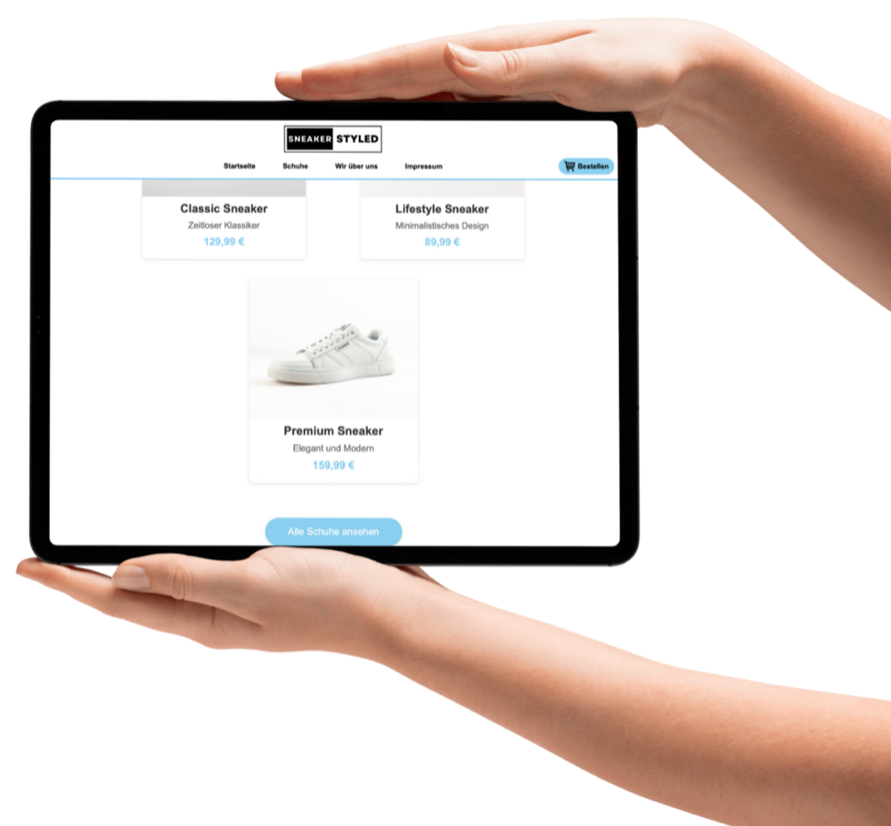 Schuhgeschäft Website Showcase