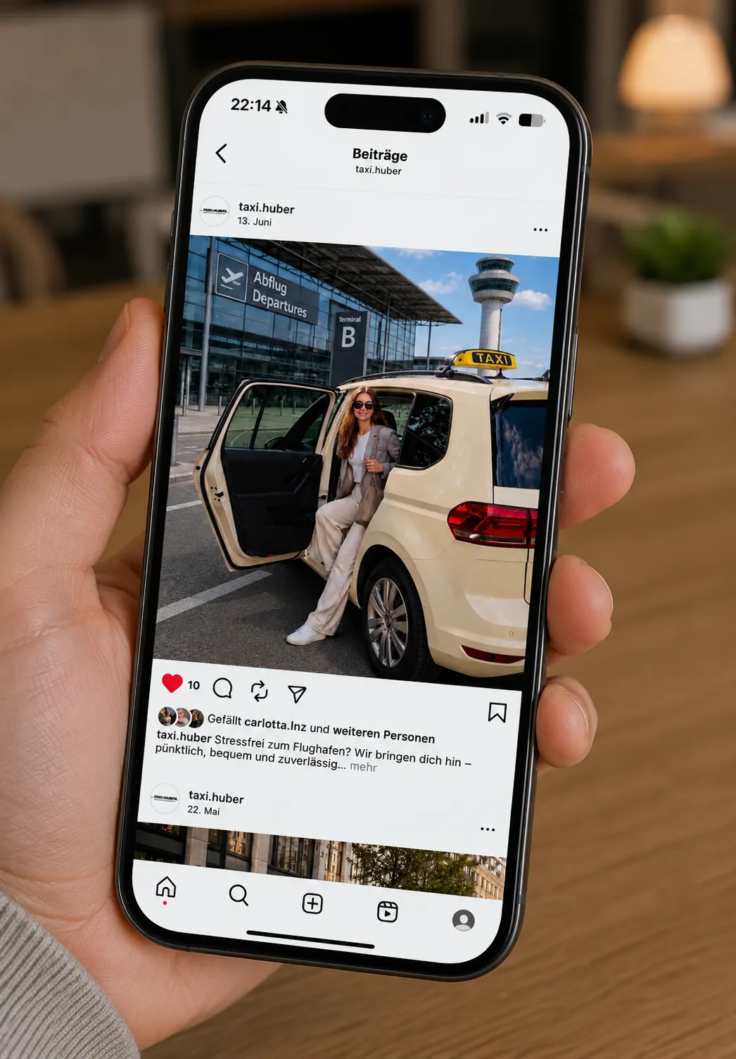 Social-Media-Inhalt für ein Fahrunternehmen