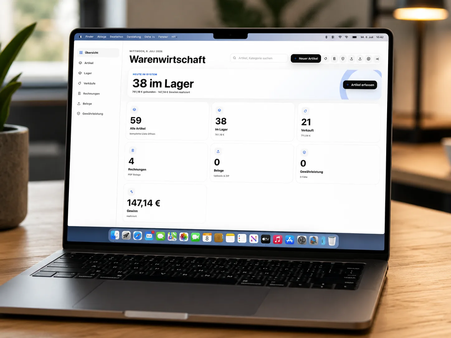 Übersicht einer individuellen Warenwirtschaft